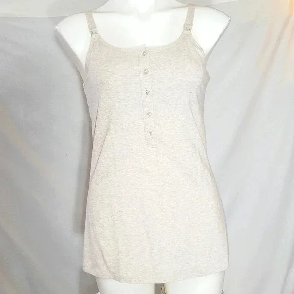SMALL Gilligan & O'Malley Nursing Henley Cami Oatmeal NWT - Picture 1 of 11